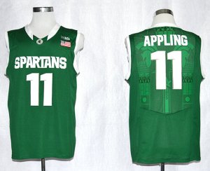 Maillot De Basket NCAA Michigan State Spartans Keith Appling 11 College Football Basketball Authentique Vert